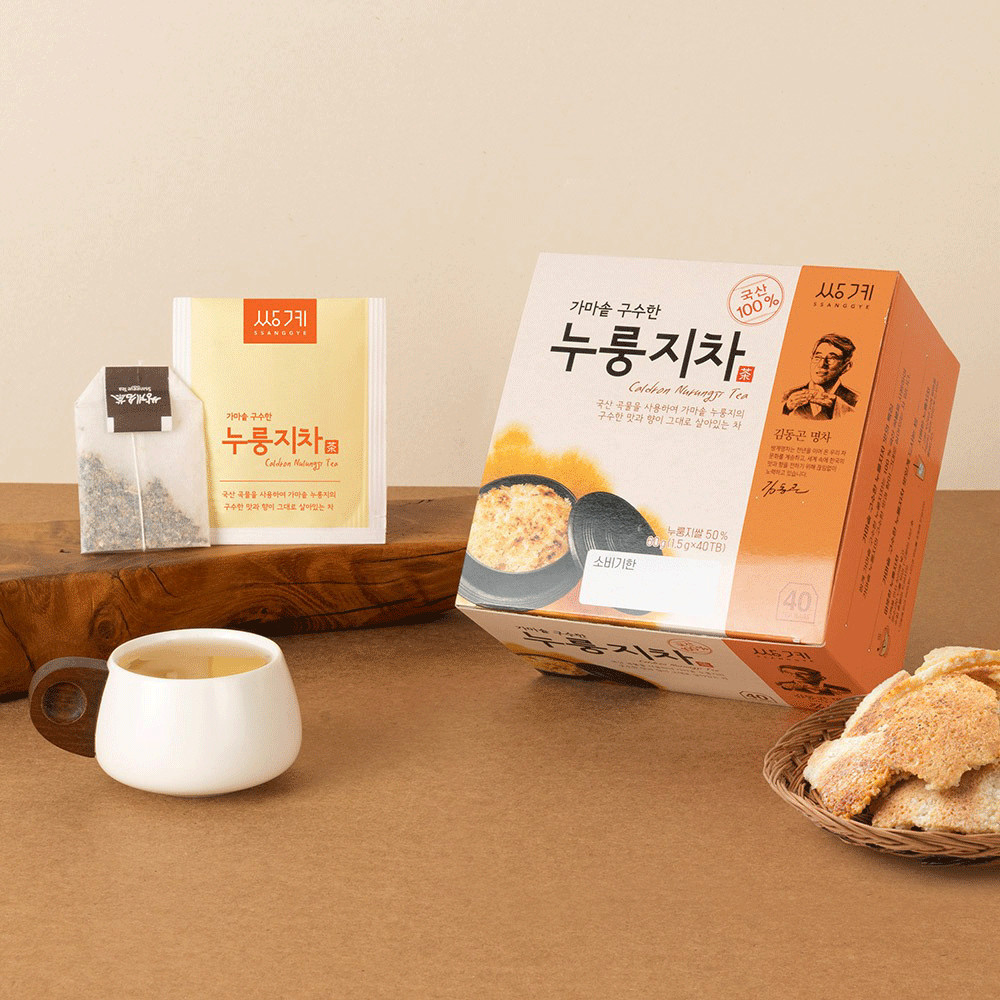 Korean Roasted Rice Tea (Nurungji) – Caffeine-Free Grain Tea | 40 Tea Bags