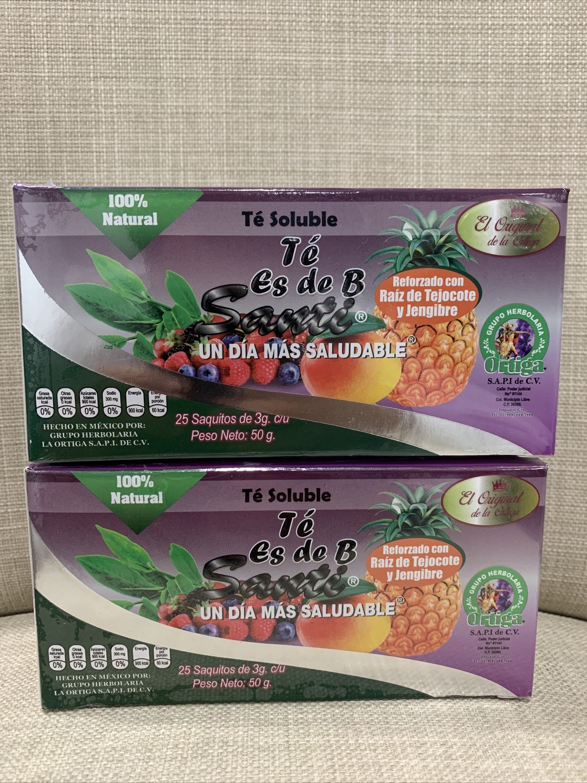 Te es De B Jengibre 50 Tea Bags Te Blanco Te Verde Piña Mango