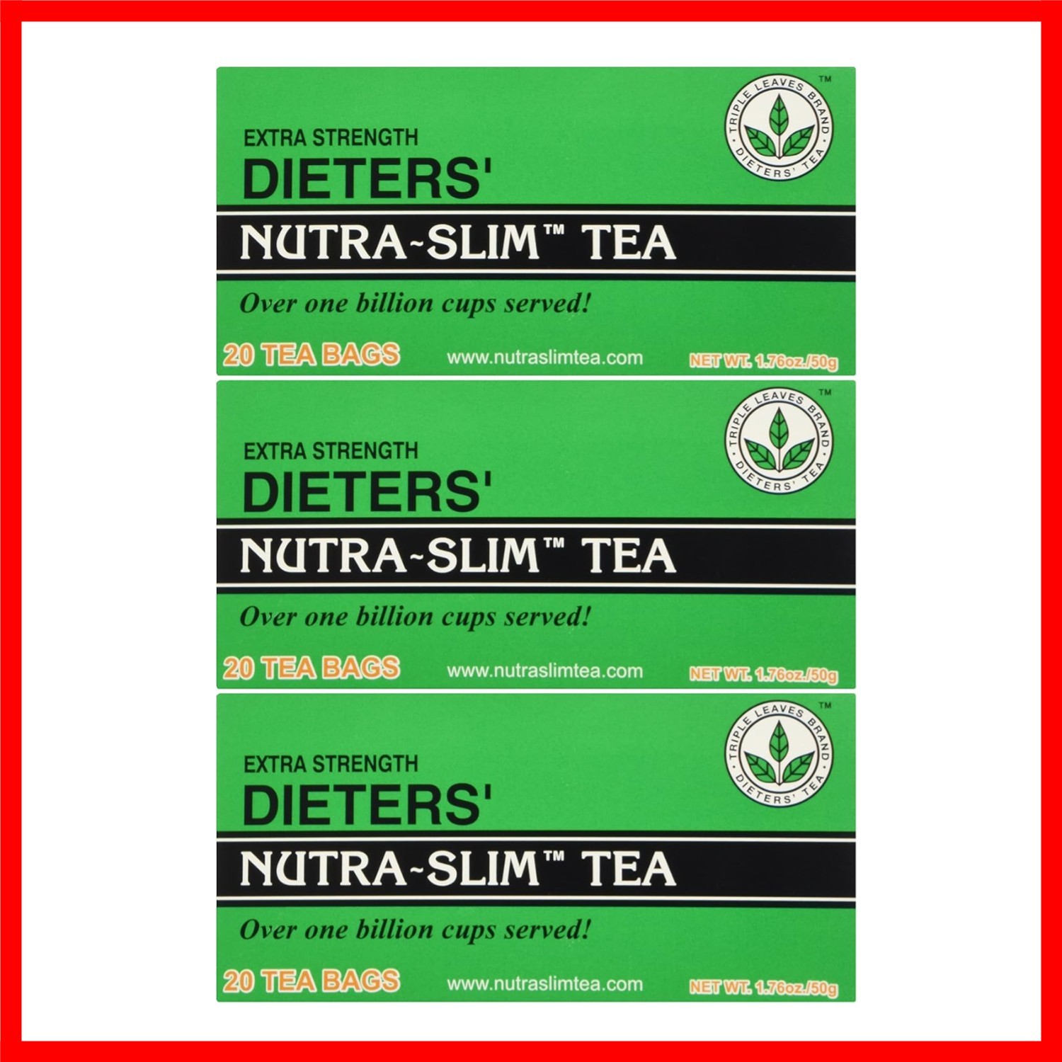 20-Pack Nutra-Slim Herbal Green Tea – Extra Strength Dietary Detox Solution
