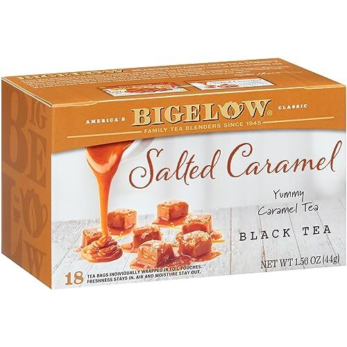 Salted Caramel Black Tea, Caffeinated, 18 Count (Pack of 6), 108 Total Tea Bags