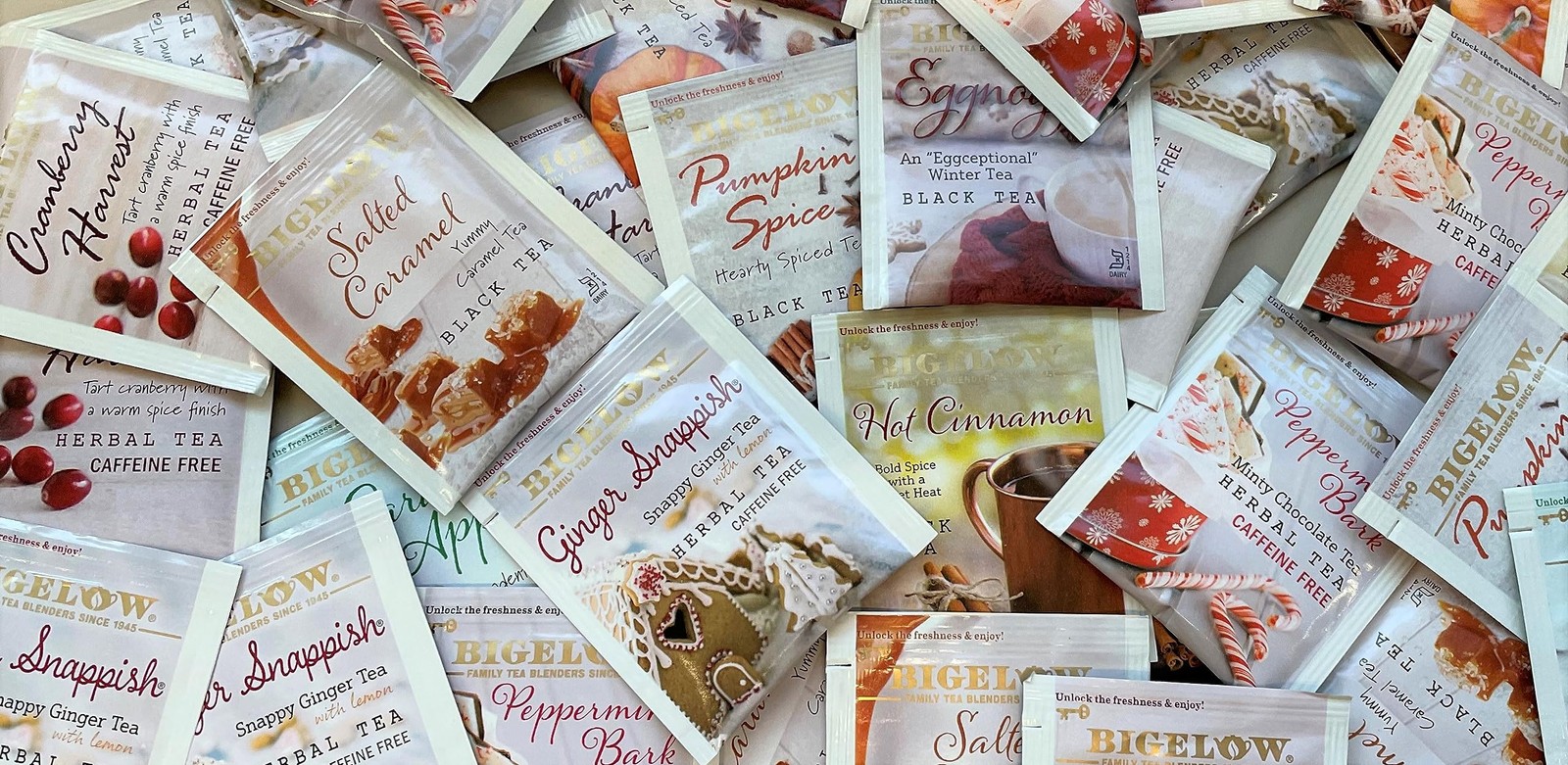 Seasonal Tea Variety Pack 6 Flavors, 108 Bags – Mixed Caffeinated & Caffeine