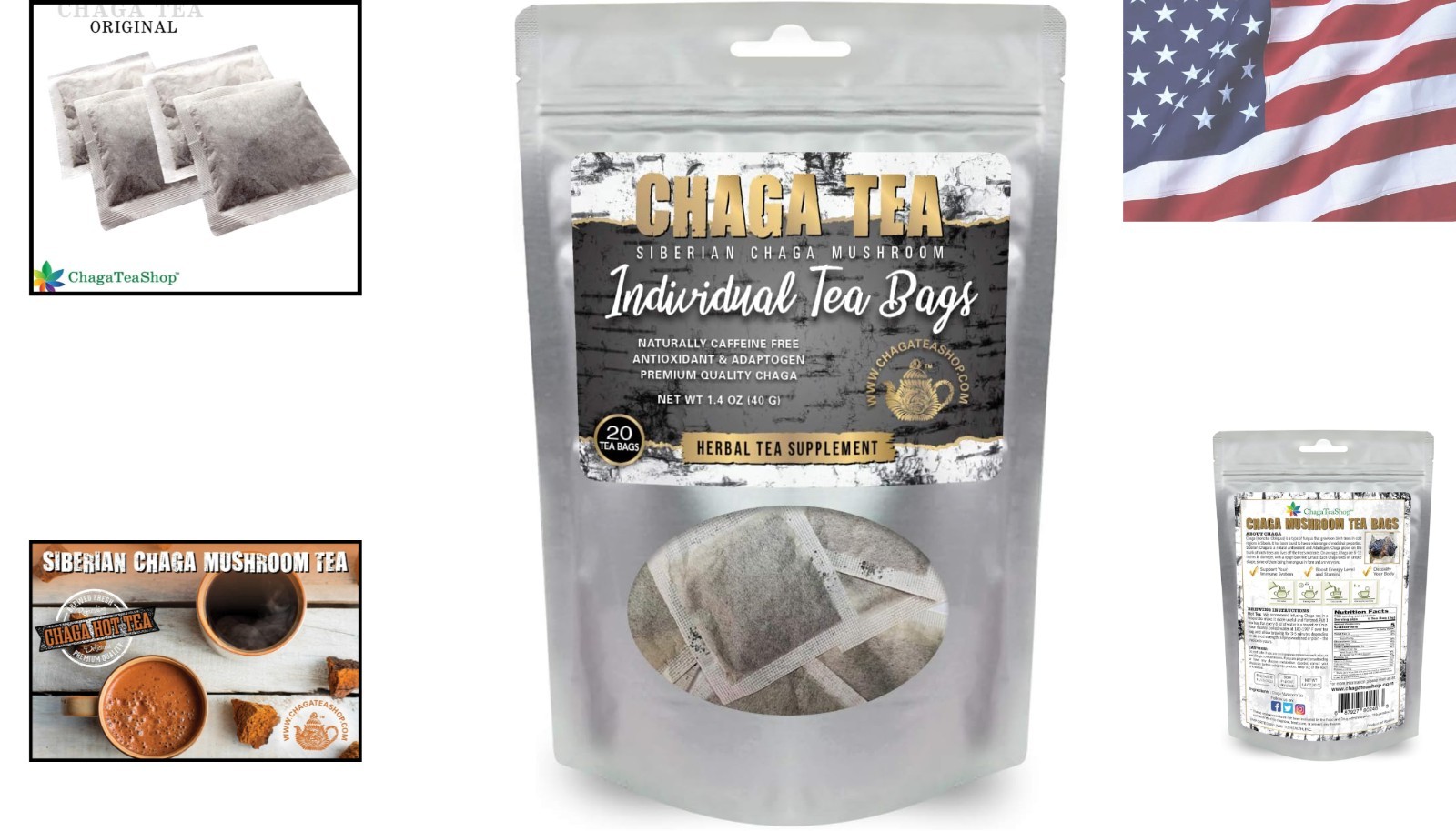 Siberian Chaga Mushroom Individual Filter Tea Bags 20 Filter Bags Net Wt 1.4…