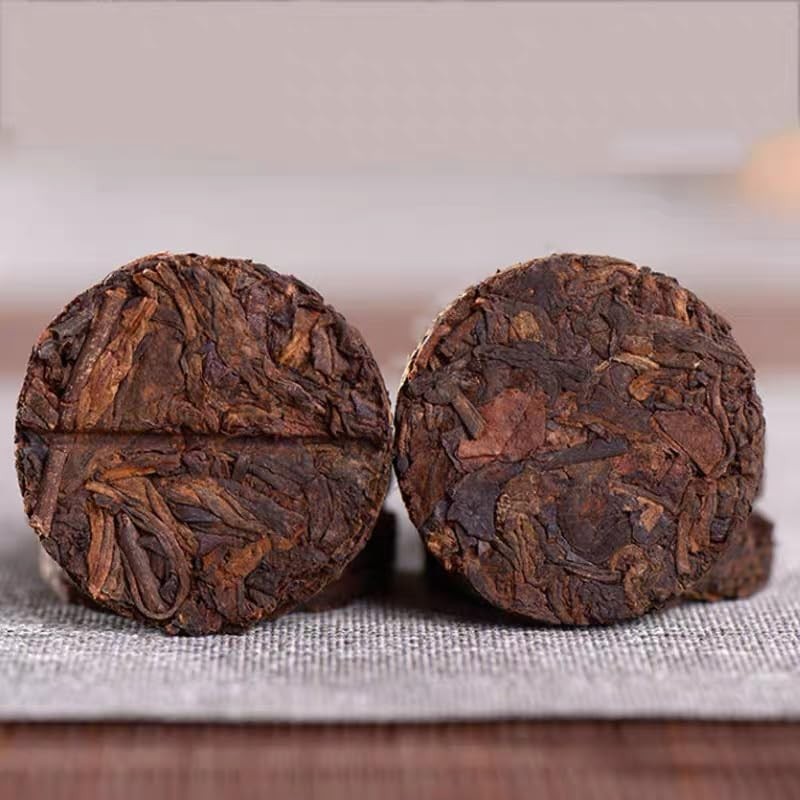 Ripe Puerh Tea Mini Cakes, 7.1 Ounce, Aged Shou Black Tea for 80 Cups