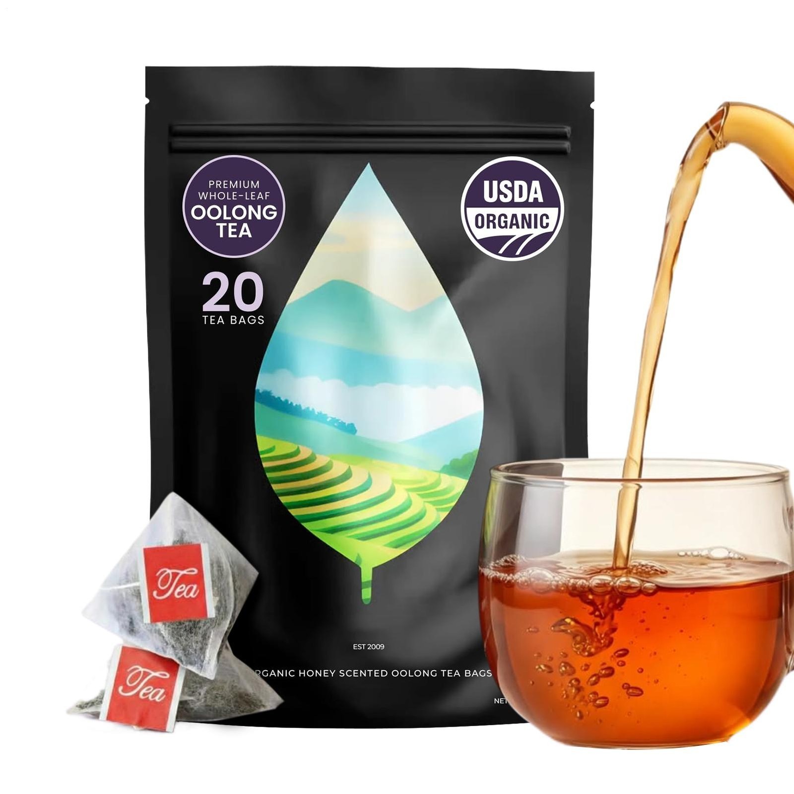 10 Packs PiPi Tea Organic Oolong Tea Bags Whole Leaf 20 Bags (4g Each) CortisorS
