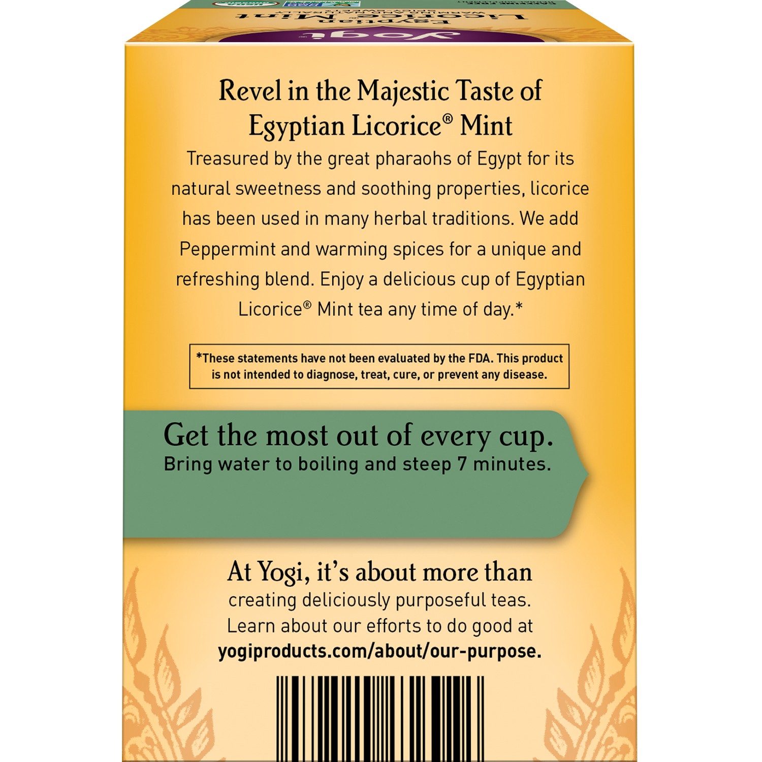 Yogi Tea – Egyptian Licorice Mint Tea (4 Pack) Caffeine Free 64 Organic Tea Bags