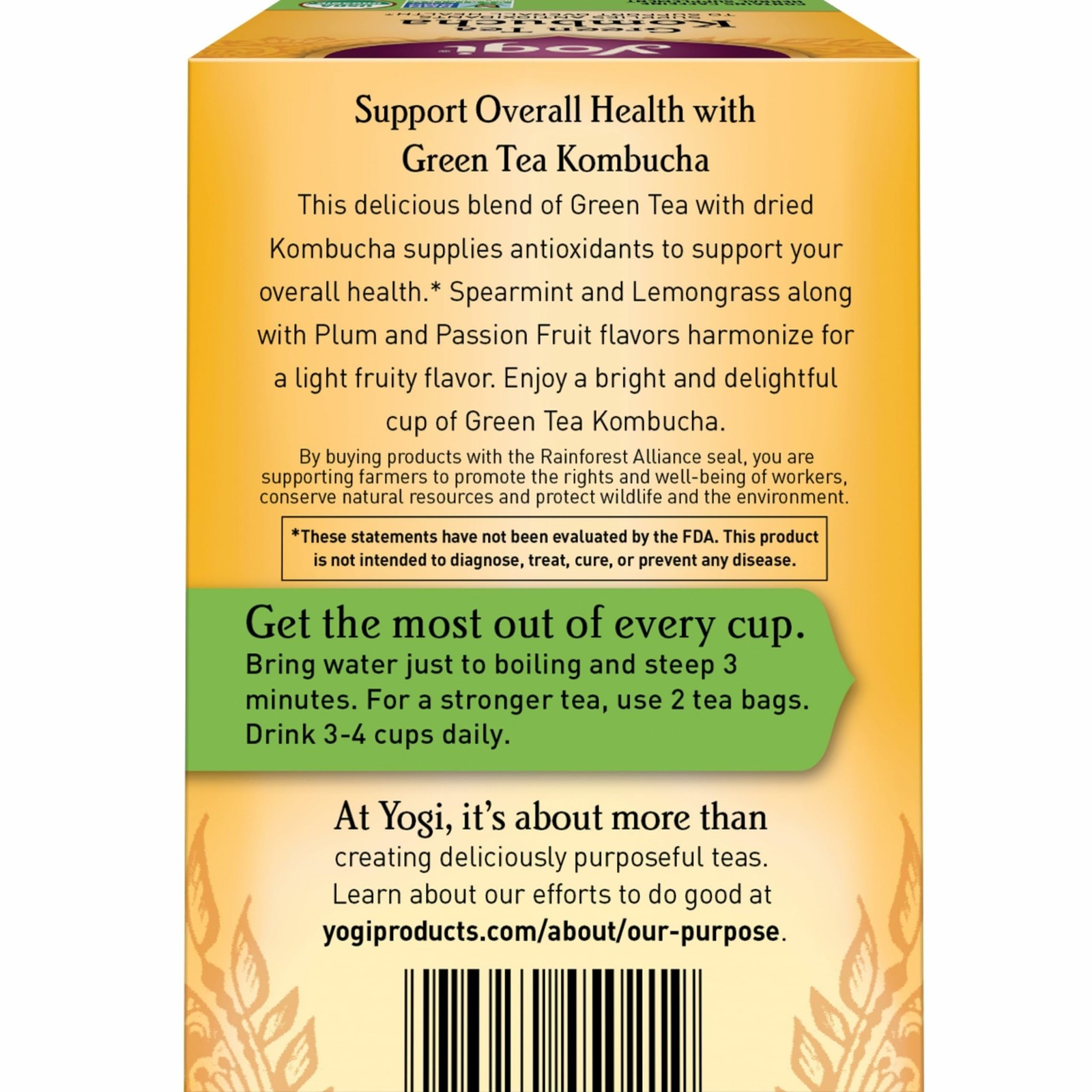 Yogi Tea Green Kombucha – 16 Bags per Pack (4 Packs) 16 Count (Pack of 4)