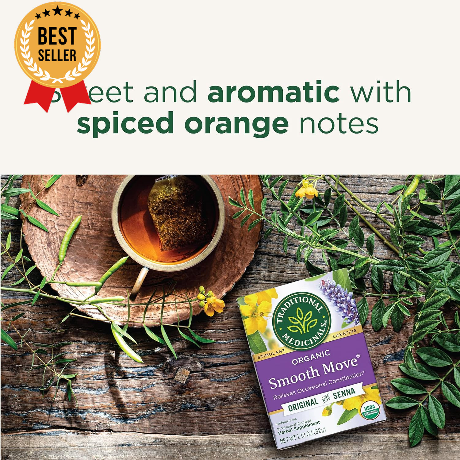 Organic Smooth Move Tea 96 Bags Senna Constipation Relief Herbal Laxative Pack
