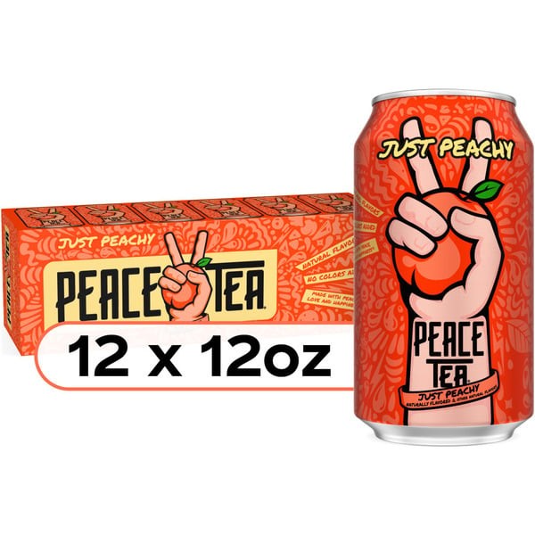 Peace Tea Just Peachy Iced Tea Cans 12 x 12 fl oz FREE SHIPPING!!!!!!