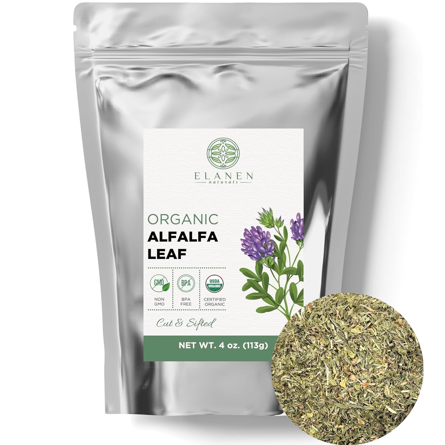 Organic Alfalfa Leaf 4 oz. (113g), USDA Certified Herb Loose…