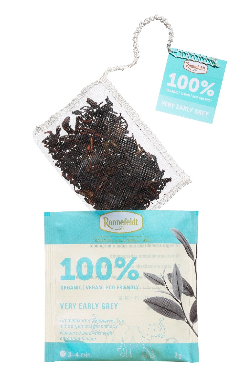 Ronnefeldt 100% Very Early Grey 15 organic black tea bags with bergamot flavor