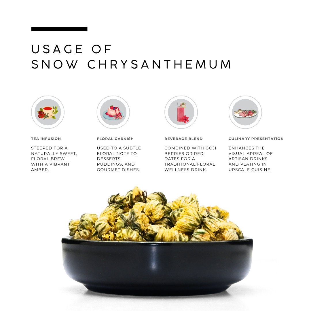 AWAFI MILL Snow Chrysanthemum Flowers – 250 g | 9 Oz