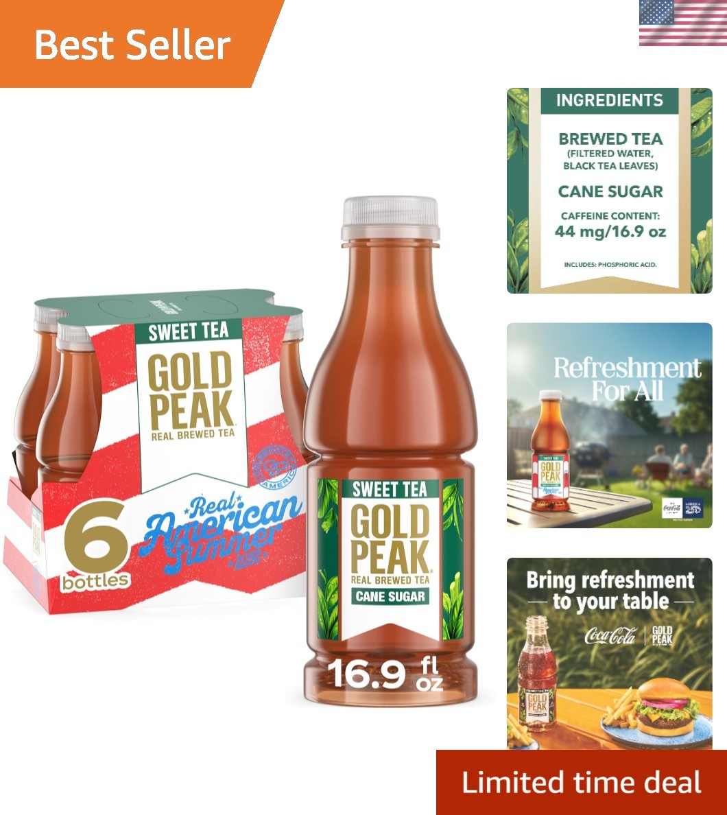 Sweetened Real Brewed Tea – 6 Bottles (16.9 fl oz) of Refreshingly Sweet Flavor