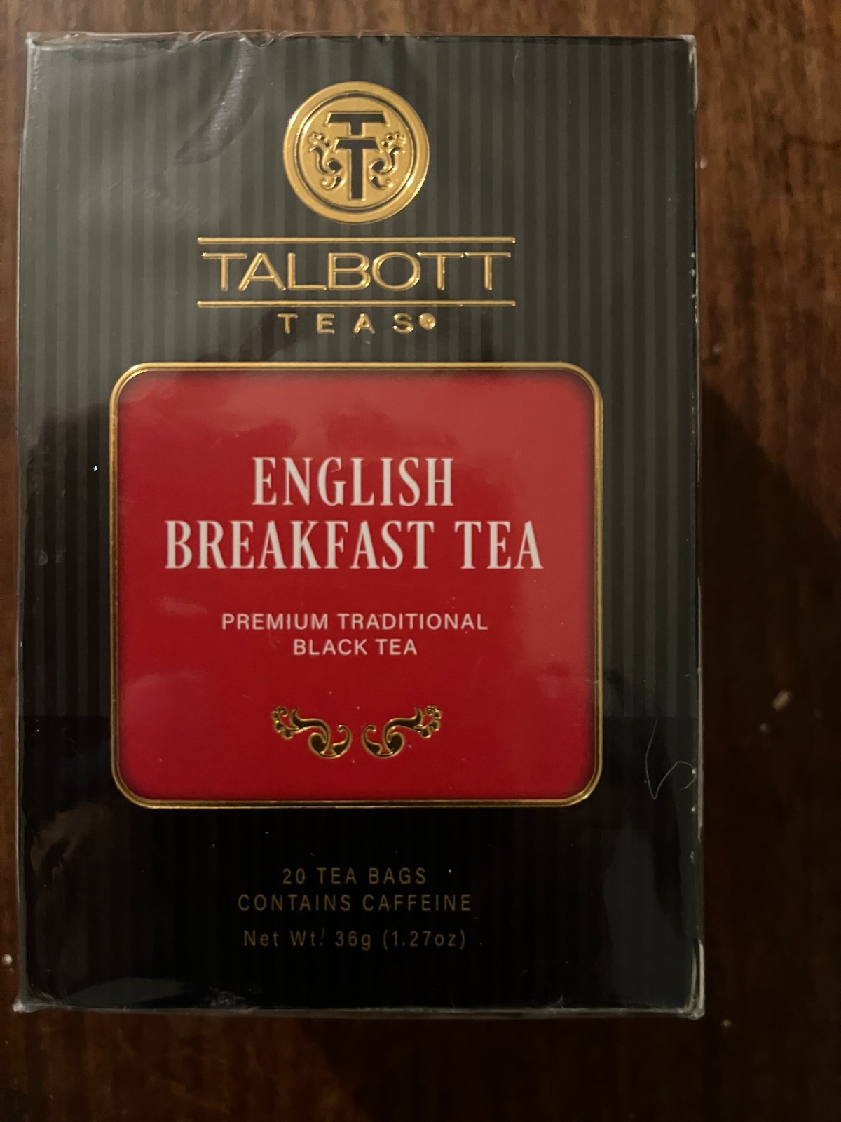 Talbott ENGLISH BREAKFAST TEA, Premium Black Tea: 20 Tea Bags, contains caffeine