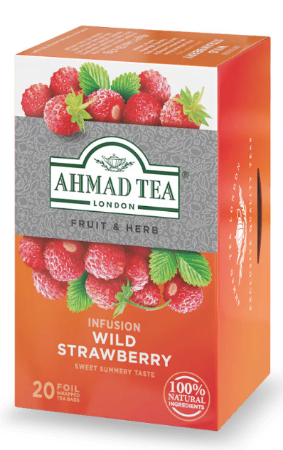 Pack of 3 – Ahmad Wild Strawberry Herbal Tea 20ct – 60 tea bags total