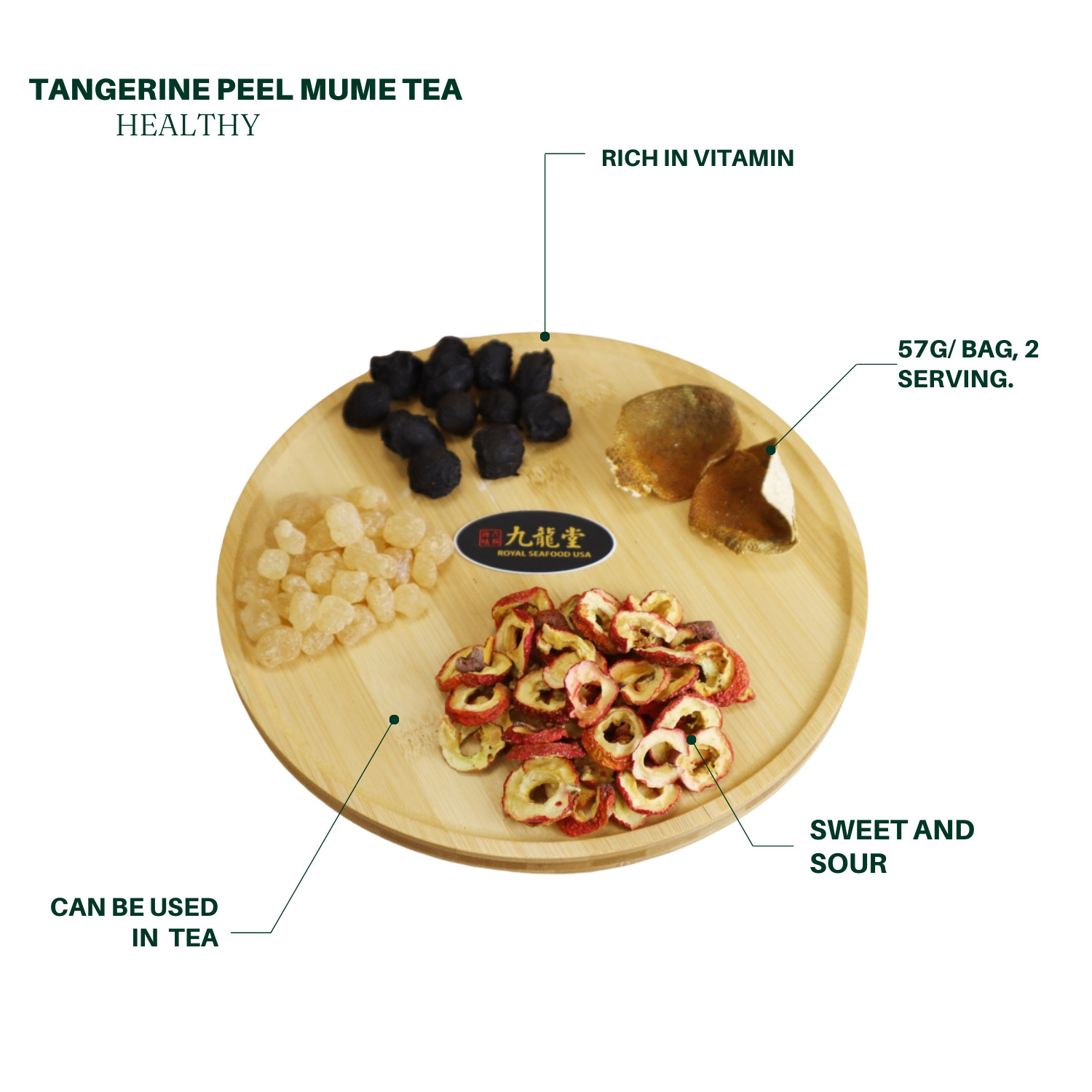 Tangerine peel, Mume, Hawthorn Berries tea, 114g/ 2 serving, 九龍堂 陈皮散结茶 泡茶 酸甜适中