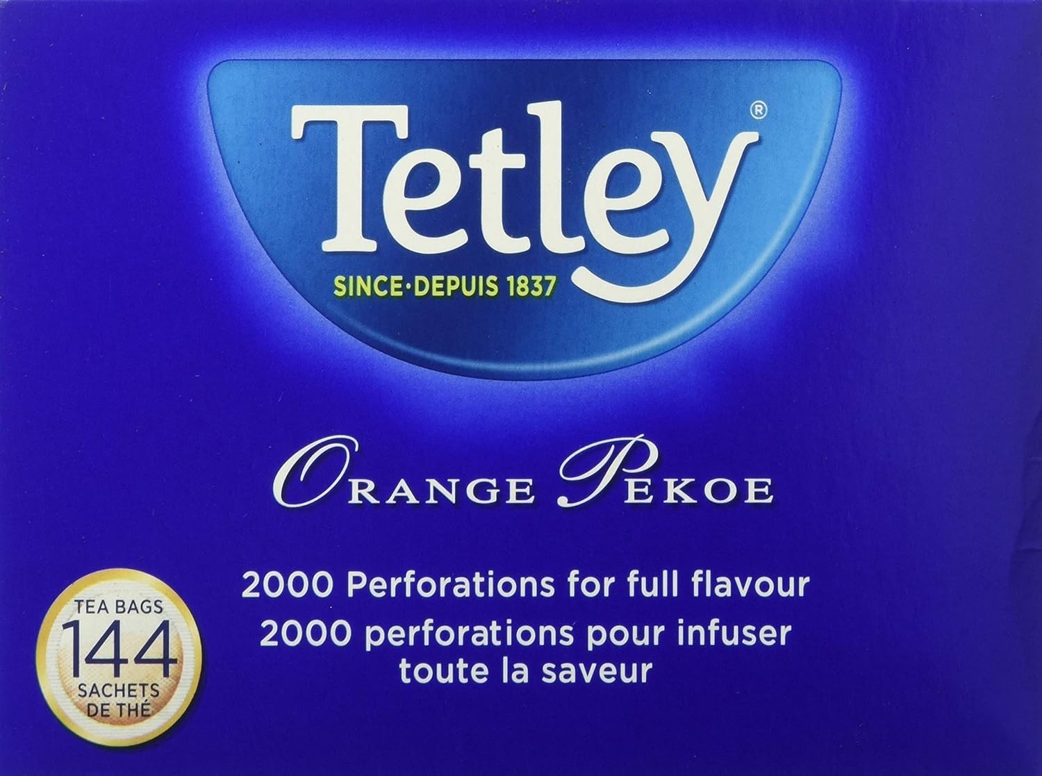 Tetley Orange Pekoe Tea, 144 Count Tea Bags, 454g/1lb – free shipping