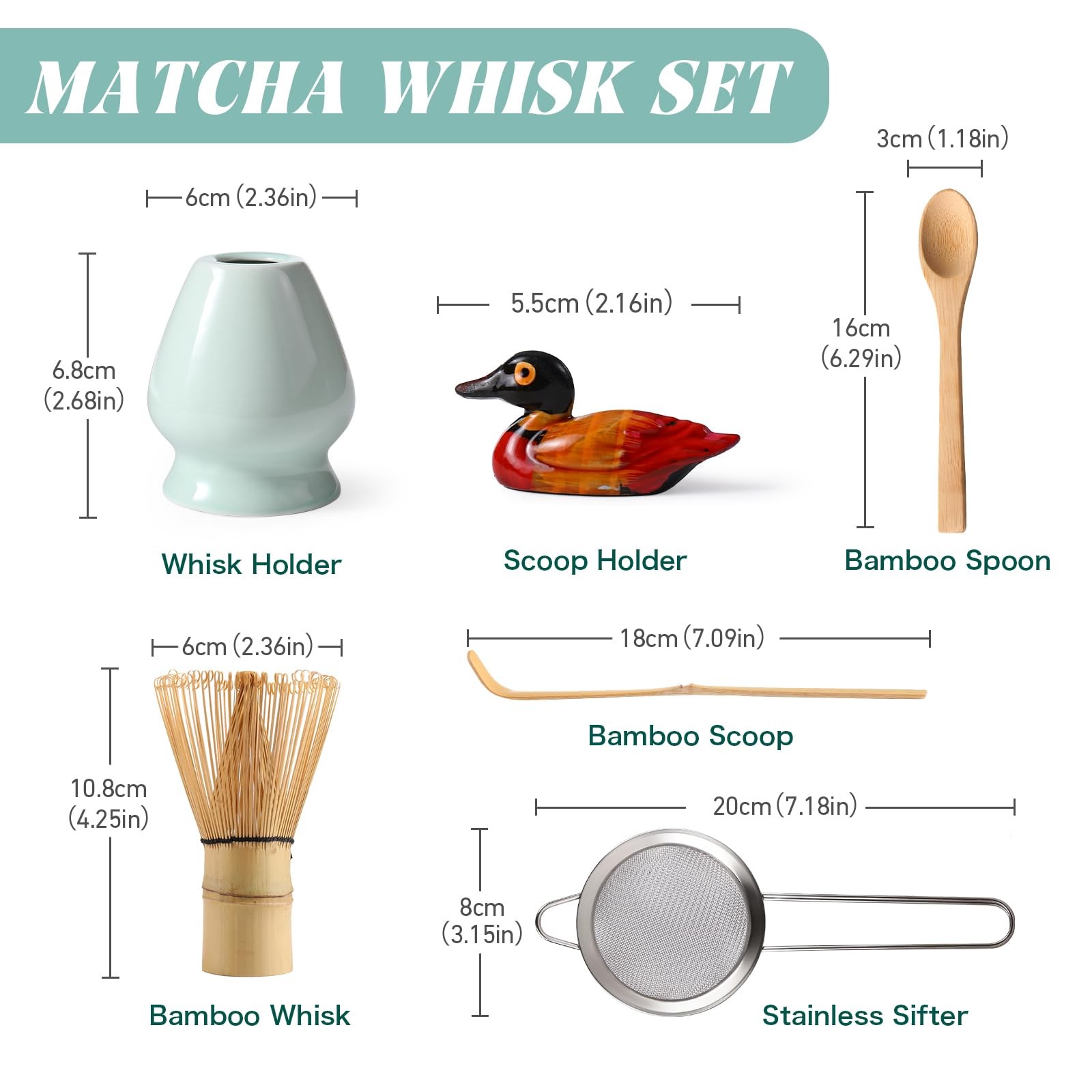 Matcha Whisk Set: Matcha Set with Bamboo Matcha Whisk and Ceramic Holder,Bamb…