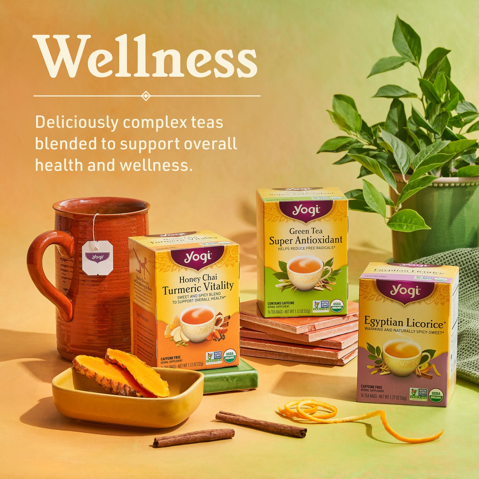 Yogi Tea – Egyptian Licorice Mint Tea (4 Pack) Caffeine Free 64 Organic Tea Bags
