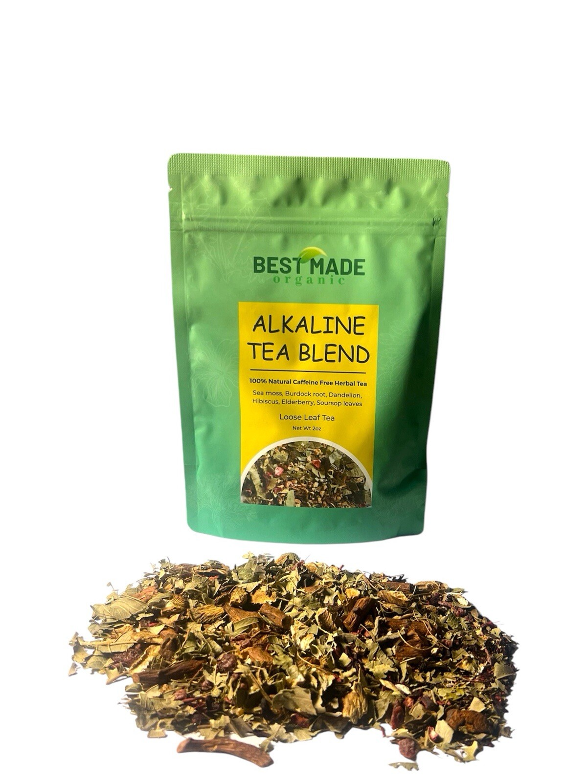 Alkaline Tea Blend – Sea Moss, Dandelion, Hibiscus, Burdock, Elderberry, Soursop