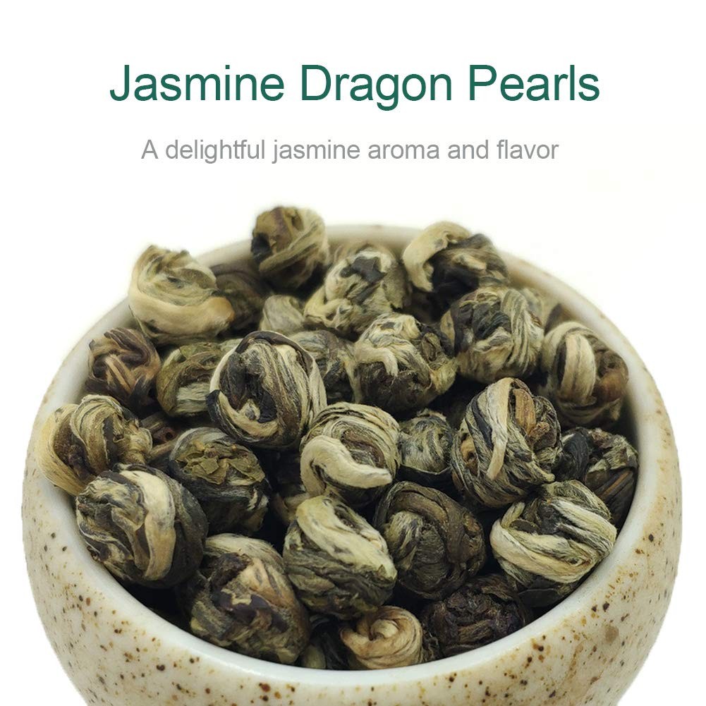 Jasmine Pearl Tea Jasmine Dragon Pearls Loose Leaf Green Tea Jasmine Gree…