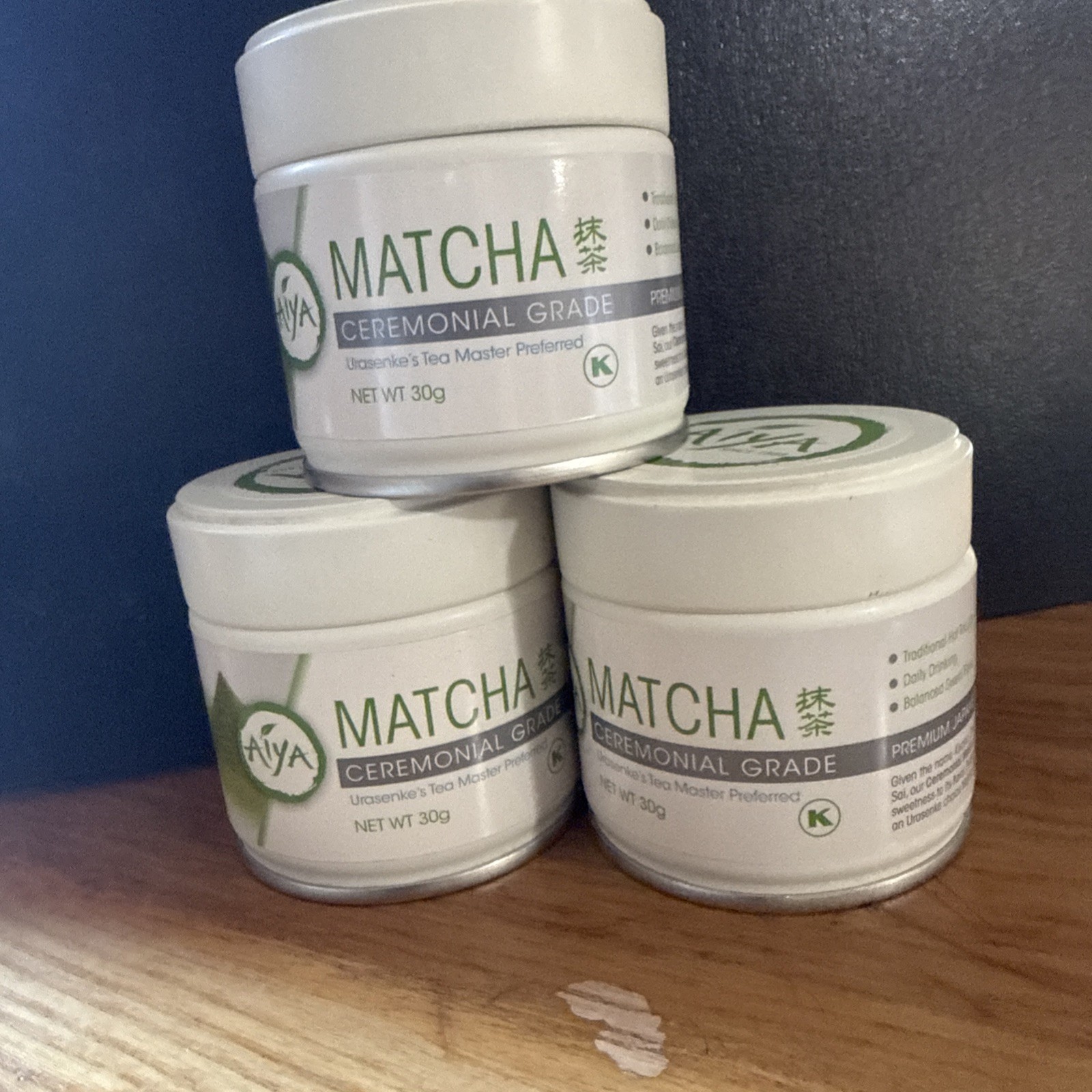Aiya Tea Ceremonial Grade Matcha Green Tea 30gr (3 Pack)