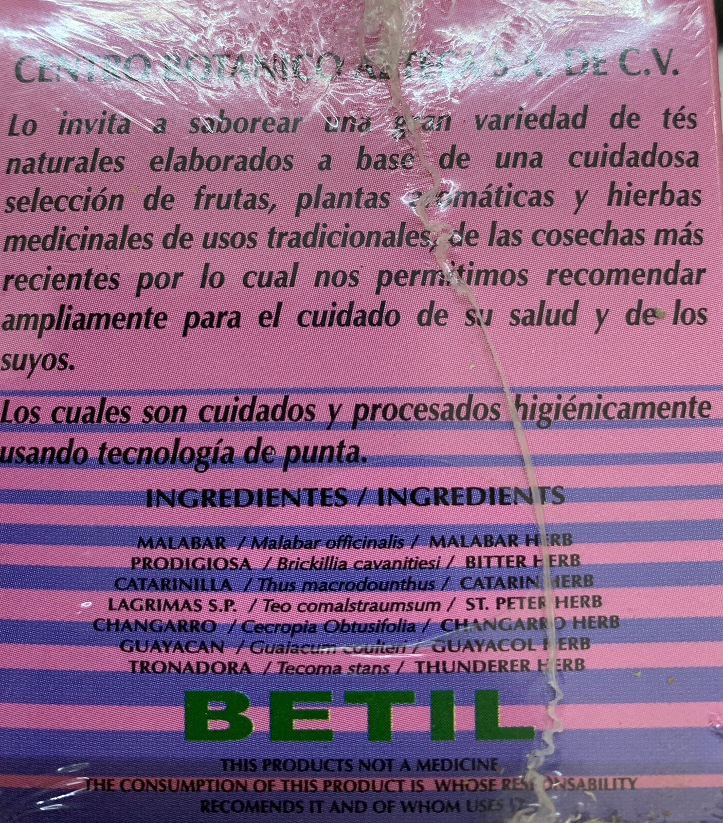 Te De Betil 2 Pack 50 Tea Bags Malabar Prodigiosa Changarro Guayacan Tronadora