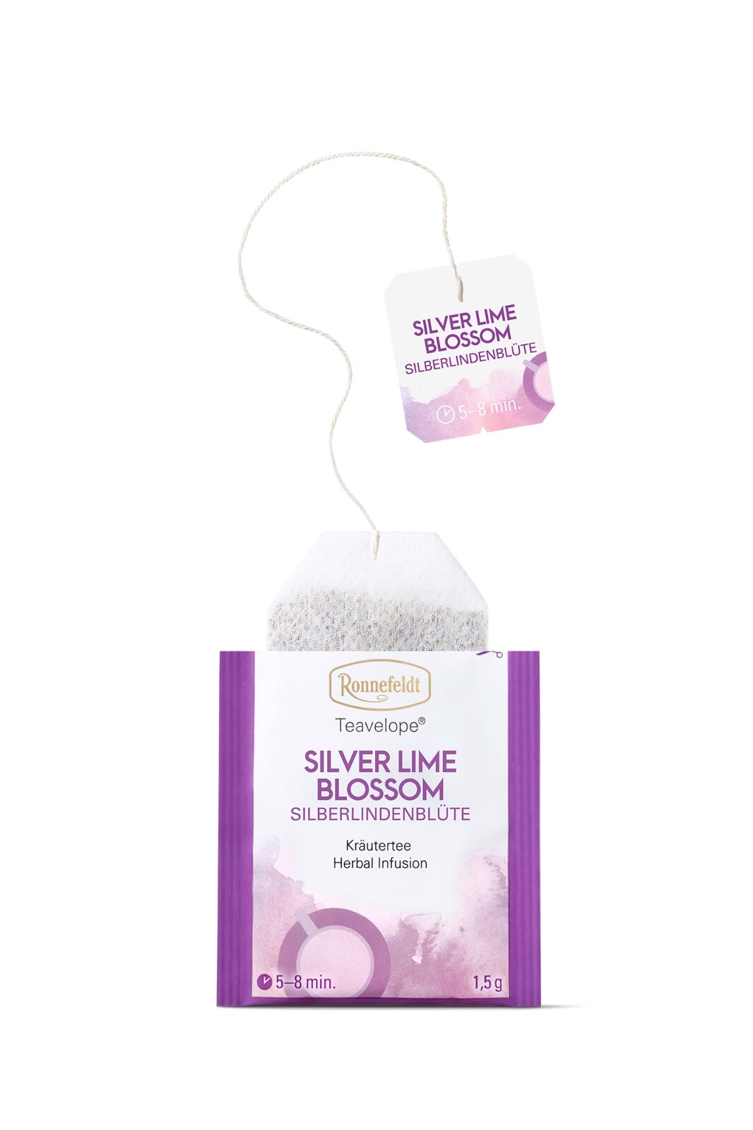 Ronnefeldt Teavelope® SILVER LIME BLOSSOM. 25 tea bags. Herbal tea. Decaf