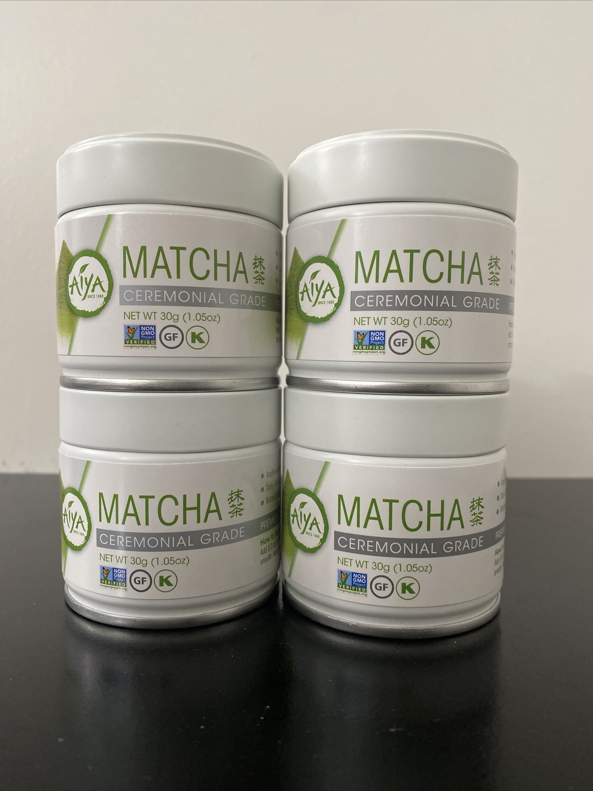 Aiya America Matcha Ceremonial Grade- 4 Cans of 30g (1.5oz)!