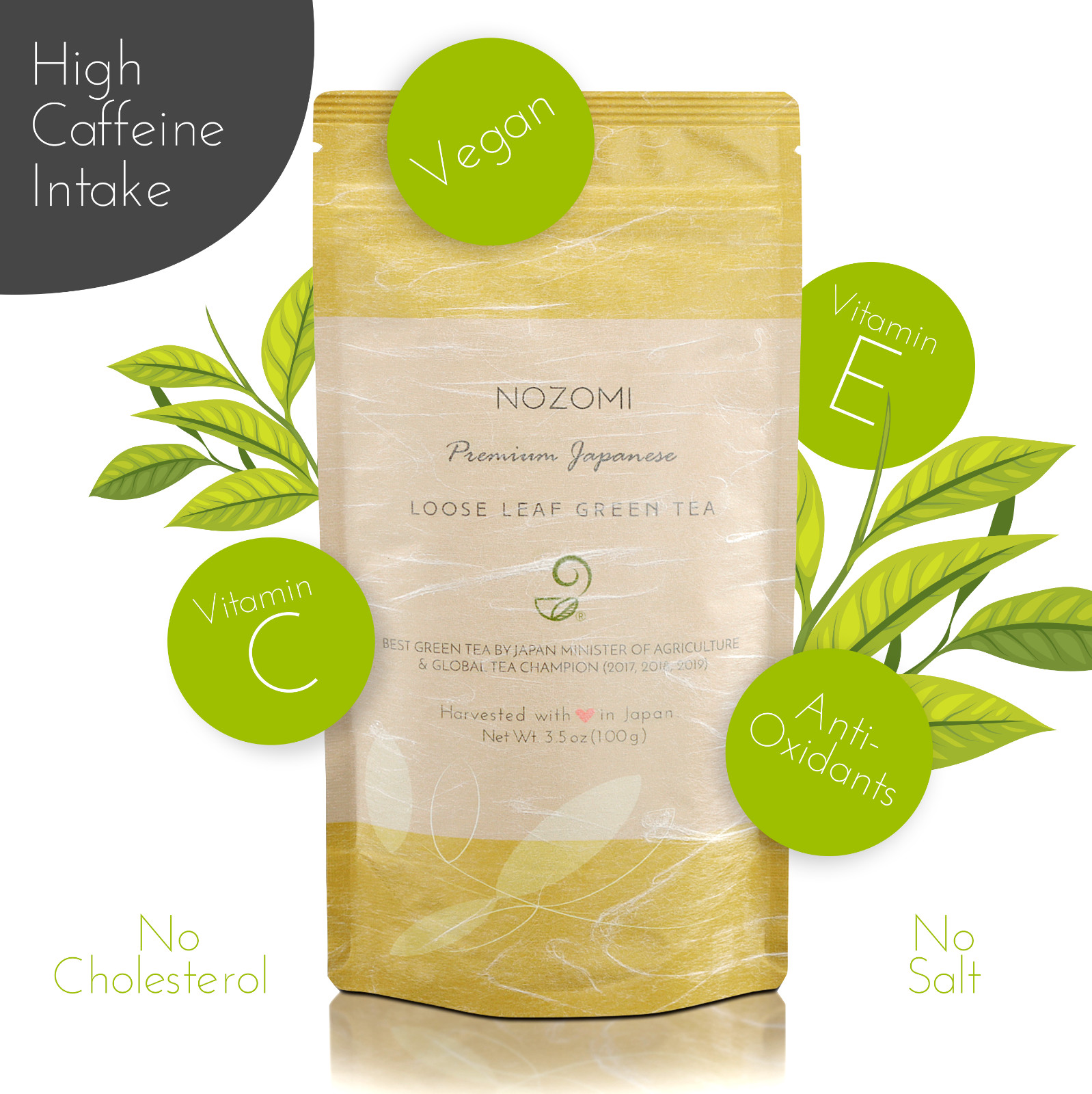 Nozomi Japanese Tea – Kabuse Sencha Green Tea – Vegan Single Origin Japanese