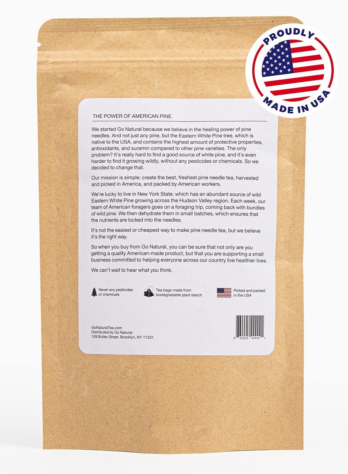 Pine needle tea, wild-foraged in the USA, picked from northern white pines | …