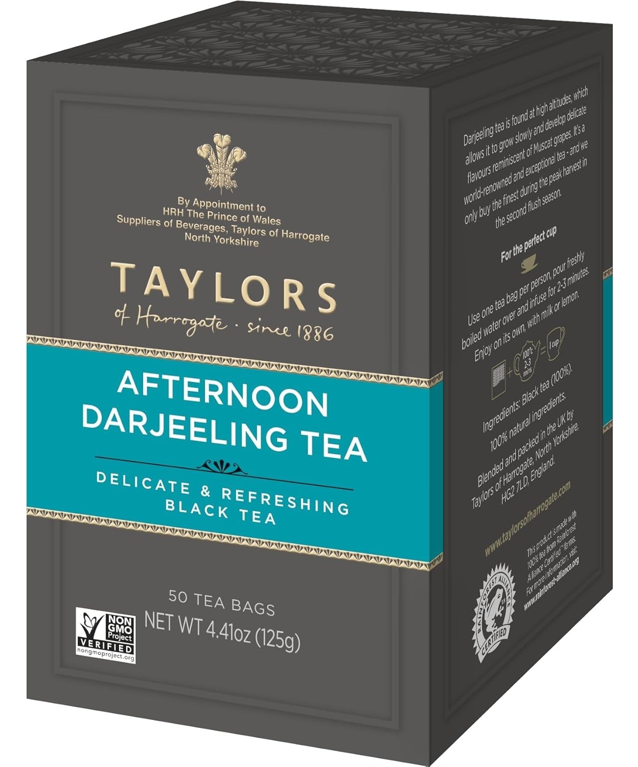 Black Tea Pillow Bags 300 Count High-Quality Darjeeling Caffeinated Hot Iced
