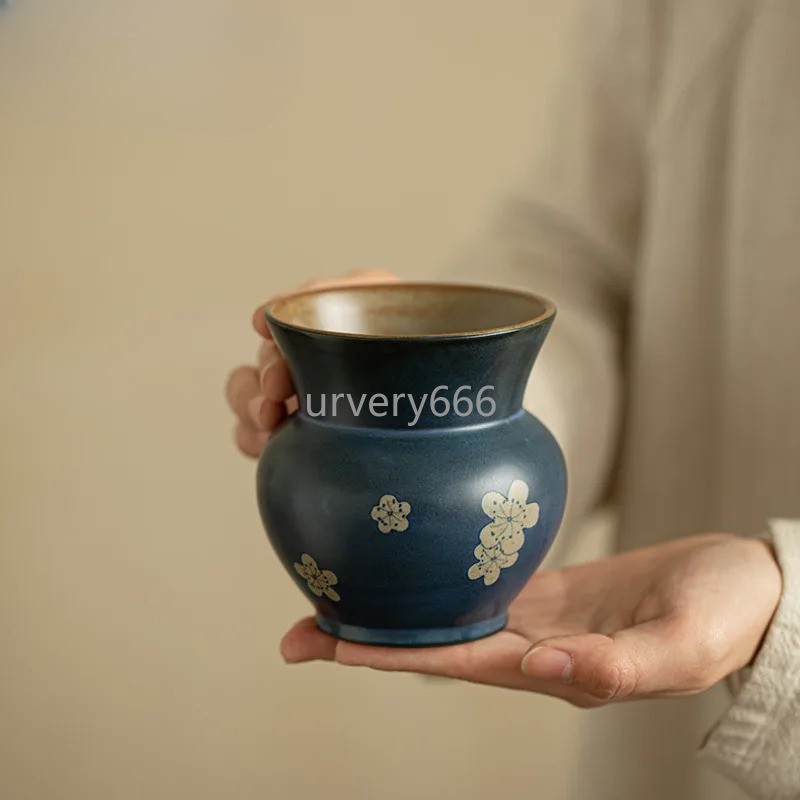 Hand Drawn Tea Wash Bowl Tea Residue Bucket Tea Garbage Can Accessories Craft