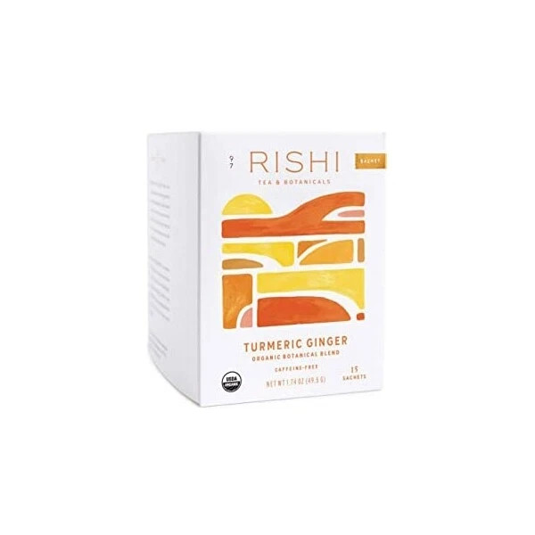 Rishi Tea Turmeric Ginger Tea – 15 sachets (Pack of 2) EXP DATE FEB 2027