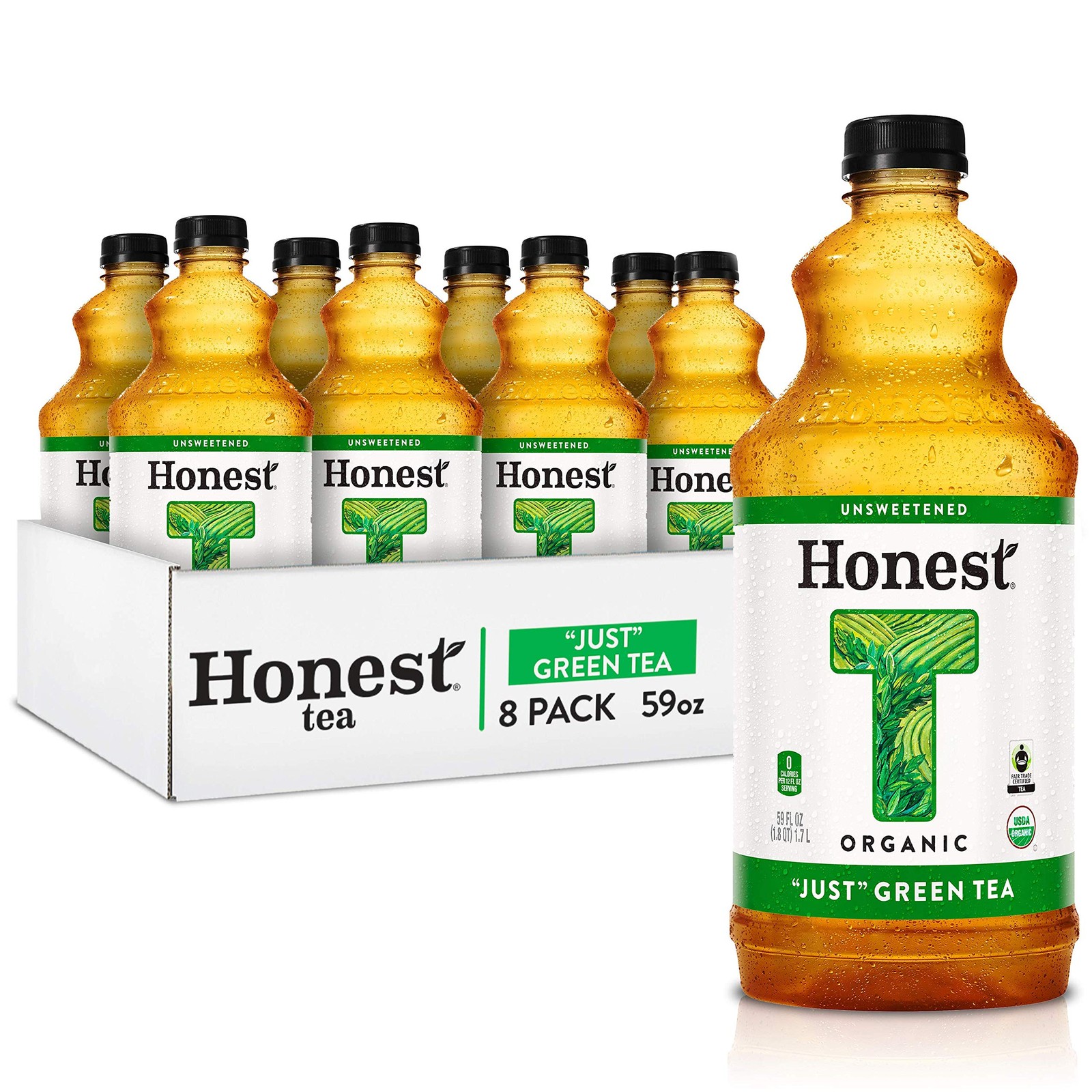 Honest Tea Just Green Tea, 59 Fl Oz Bottles Pack of 8
