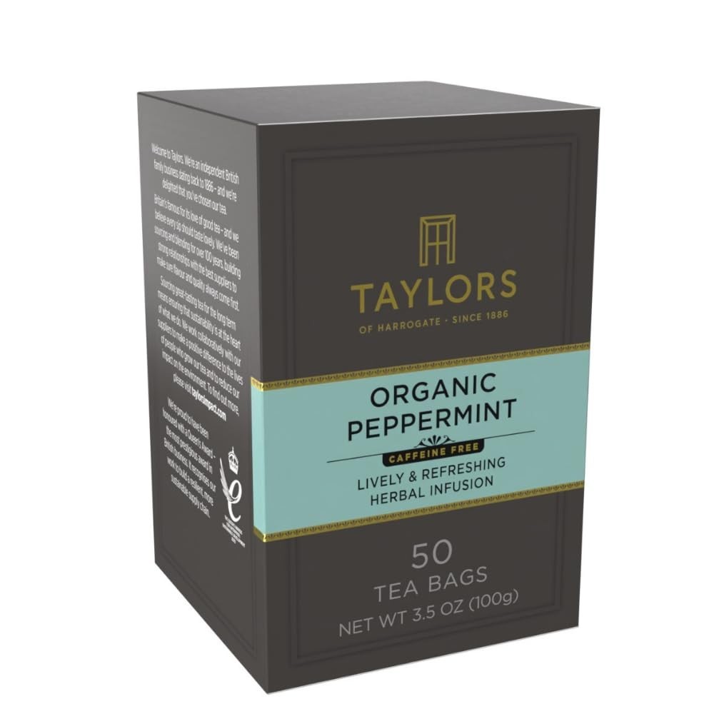 50 Count Organic Peppermint Tea Bags – Refreshing Herbal Delight, All-Natural
