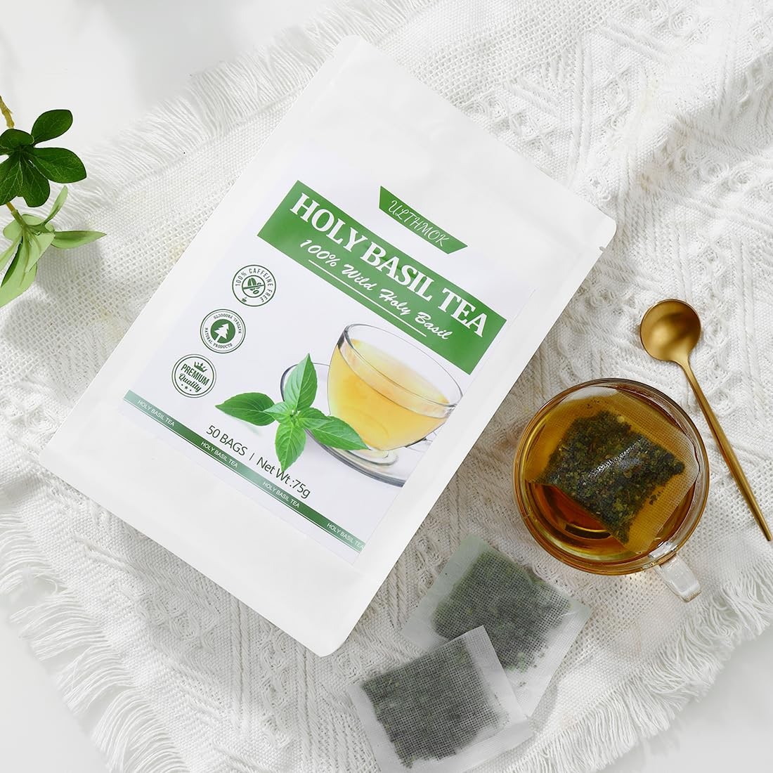 Premium 50 Holy Basil Tea Bags, Made with 100% Natural 50 Count (Pack of 1)