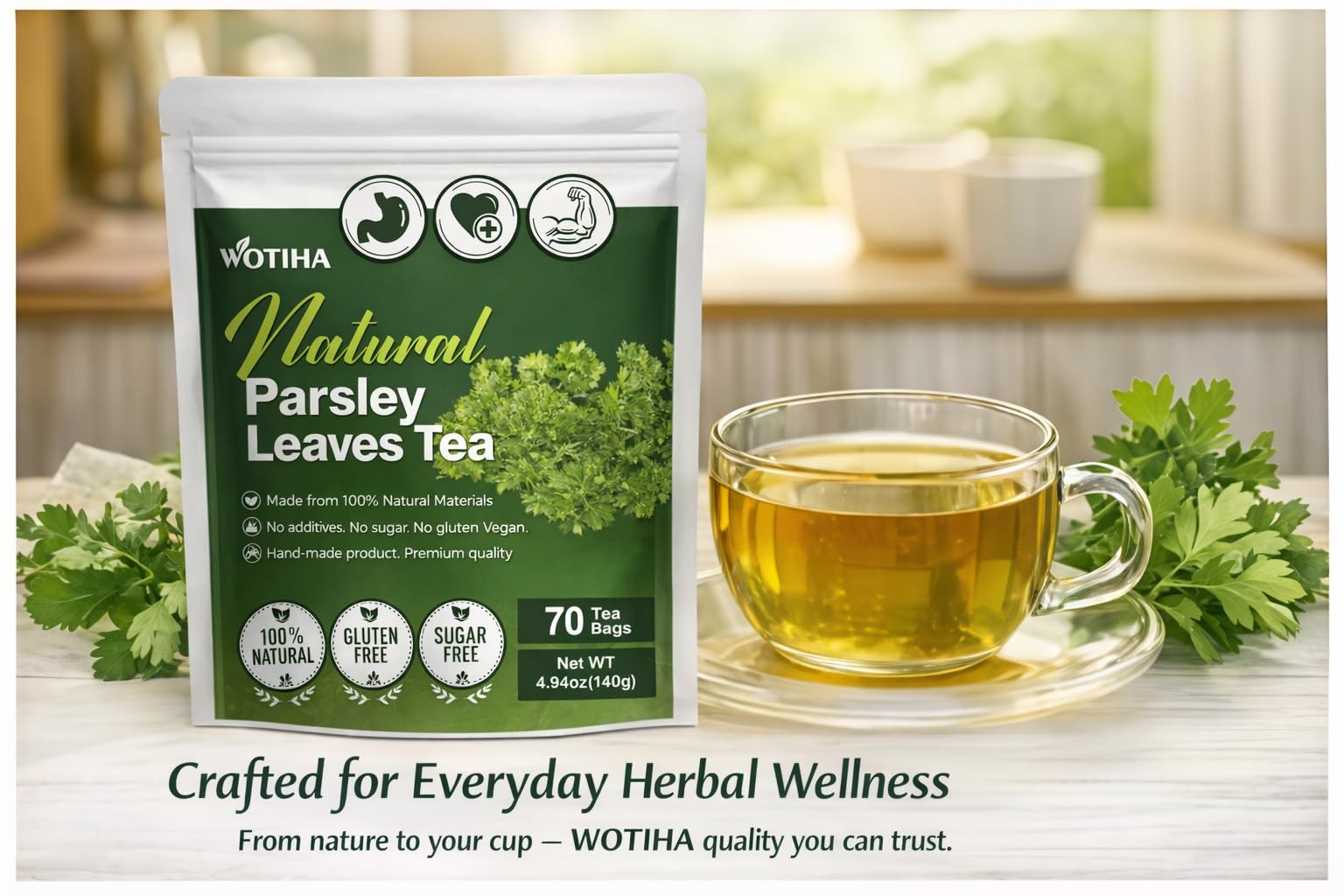 Premium Parsley Tea Bags 70 Counta Natural Parsley Leaf Tea for Kidney & Urin…