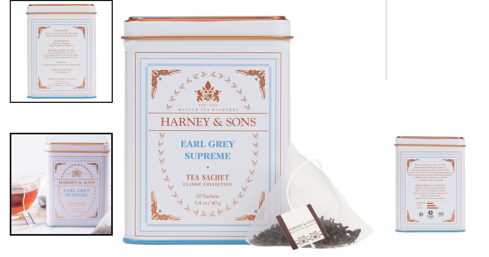 Luxurious Earl Grey Supreme Black Tea with Bergamot – 20 Count for Stress Relief