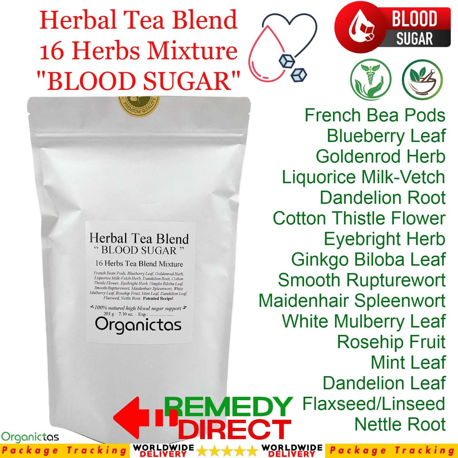 Best DIABETIC TEA Mix 200g – 16 Natural Herbs Recipe Regulate Lower Blood Sugar