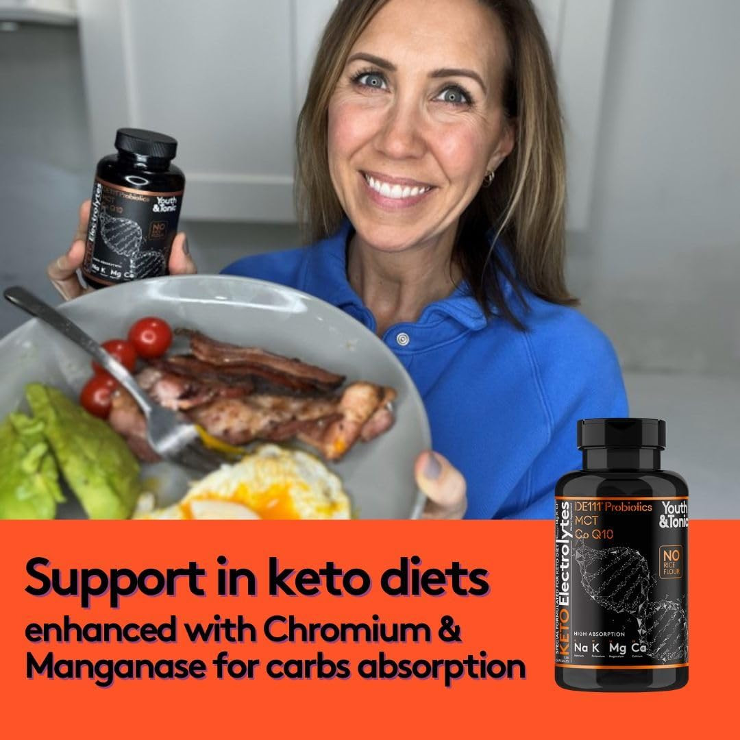 120 MCT Keto Electrolytes Pills | 150 mg Magnesium Probiotics Co Q 10 |…