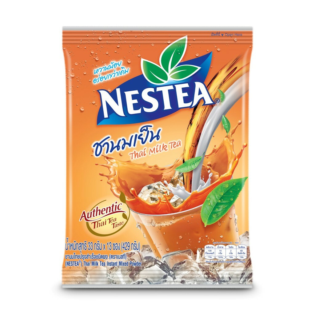 Nestea Instant Thai Milk Tea Mix Powder Authentic Thai Tea Taste 1 Bag (13 Sac)