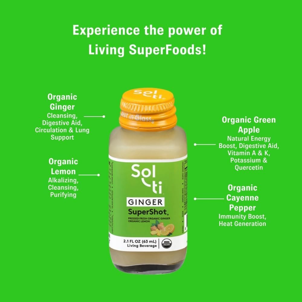 Organic Ginger SuperShot: Immune-Boosting Cold-Pressed Juice – 25.2 Fl Oz