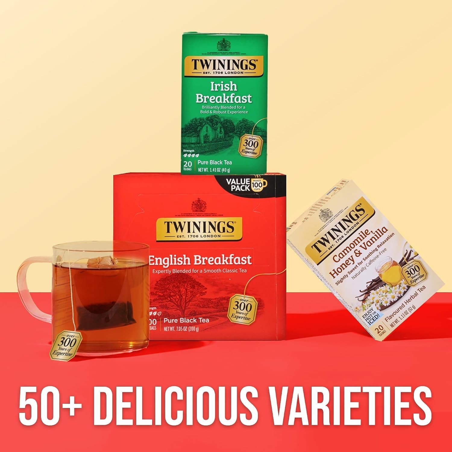 Individually Wrapped English Breakfast Tea Bags – 100 Count, Caffeinated Delight