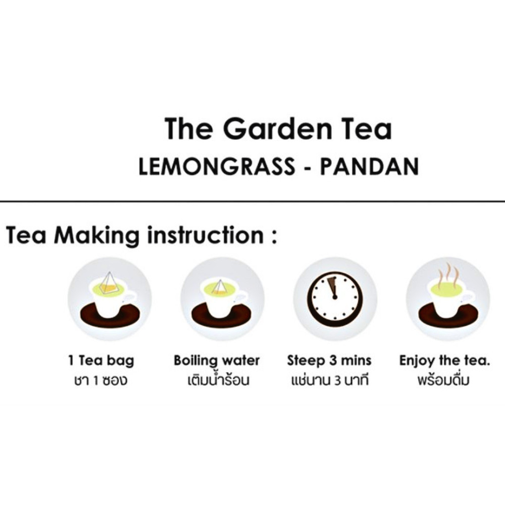 Tea Herbal Lemongrass Pandans Organic Natural Premium Drink The Garden Tea Set 3
