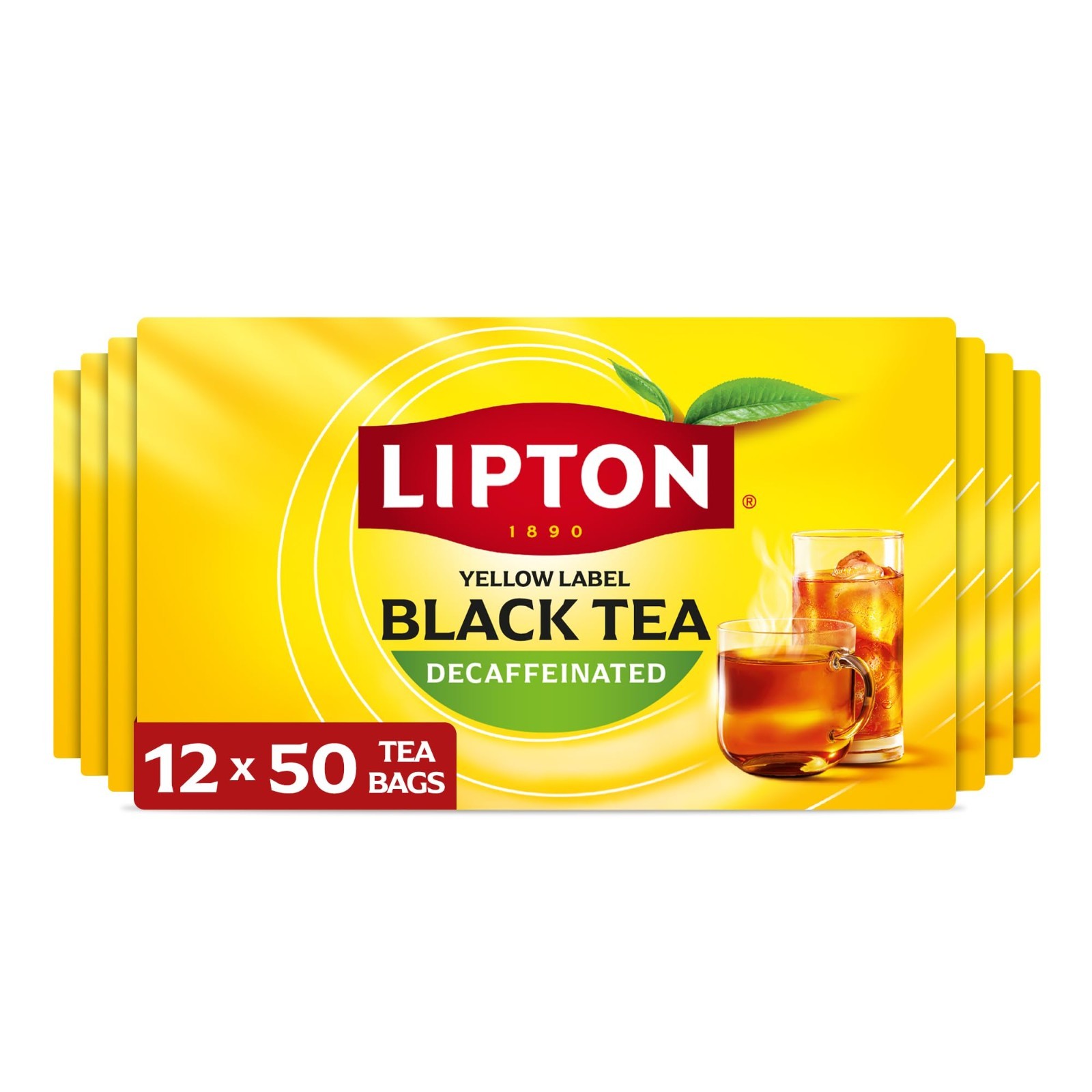 Decaf Black Tea Bags – 600 Total Bags, Perfect for Hot or Iced Tea, 50ct x 12 Pa