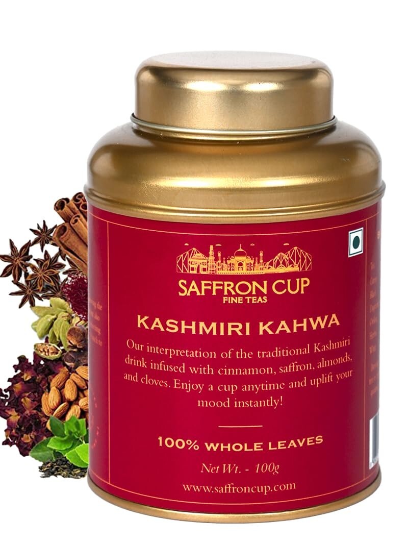 Saffron Cup Kashmiri Kahwa Green Tea | 100 gm granules (50 Cups) | Detox Tea