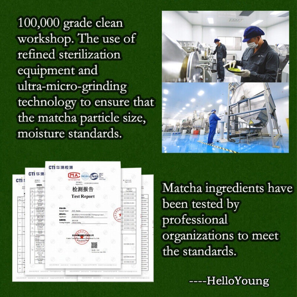 Organic Matcha Green Tea Unsweetened Natural Detox Energy Boost 250g