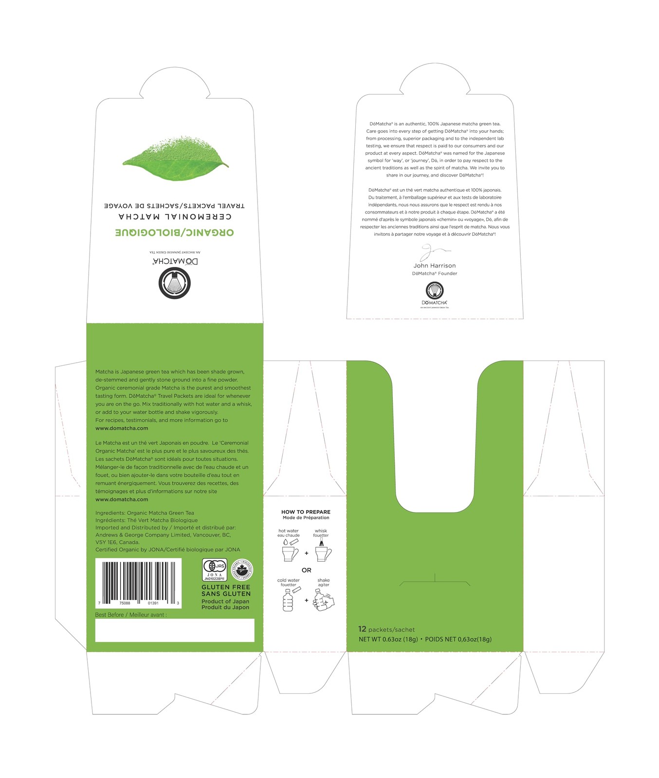 DoMatcha Single Packets, 24 Per Box
