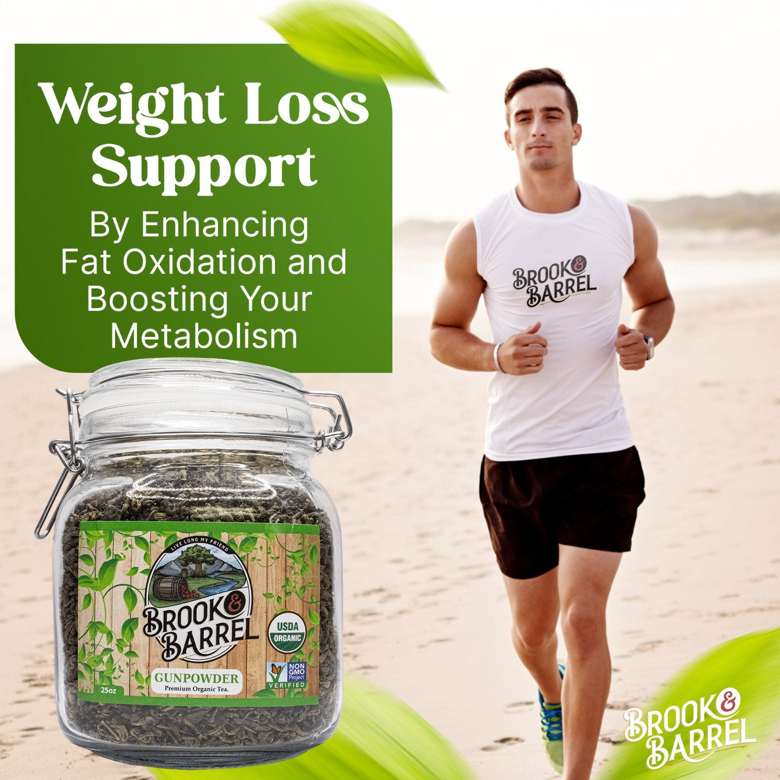 Experience Premium Quality with Brook & Barrel USDA Organic Gunpowder Green Tea
