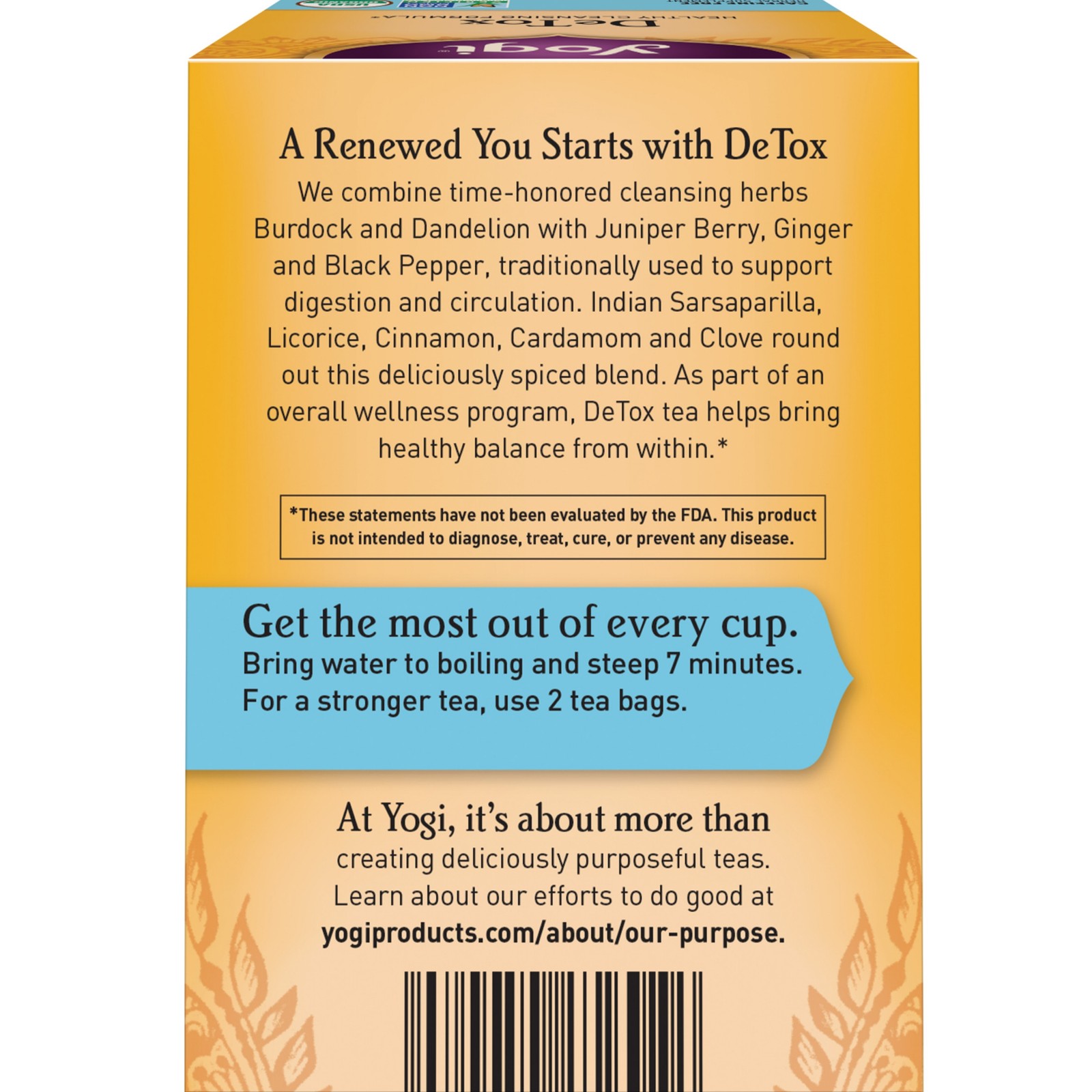 Yogi Tea – DeTox – Healthy Cleansing Formula – 6 Pack, 96 Tea Bags